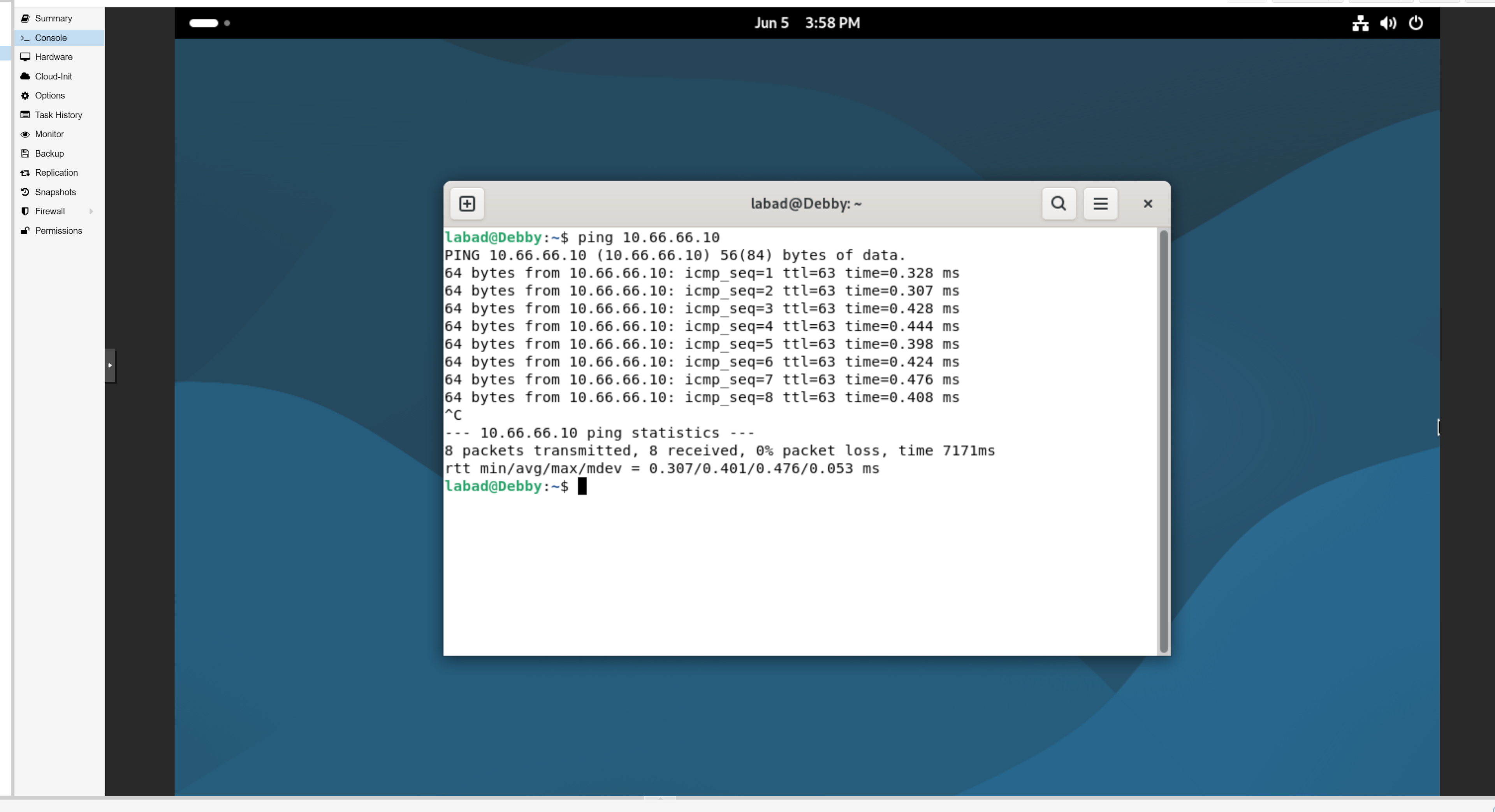 Networking LAN successfully pinging Malware LAN